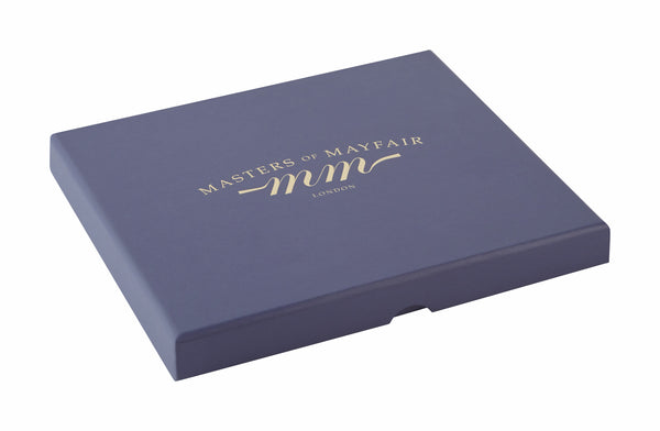 Lavender Infused Luxury Sleep Face Mask Masters Of Mayfair UK Navy Blue Gift Box