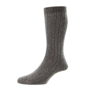 Men's Luxury Cashmere Home & Bed Socks in Charcoal Grey