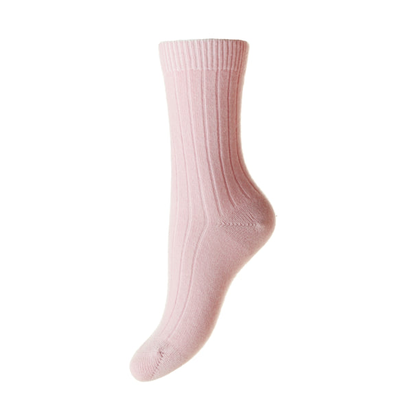 Women's Luxury Cashmere Home & Bed Socks - Powder Pink