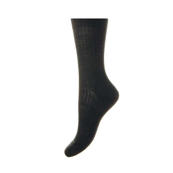 Women's Luxury Merino Home Socks In Charcoal Grey